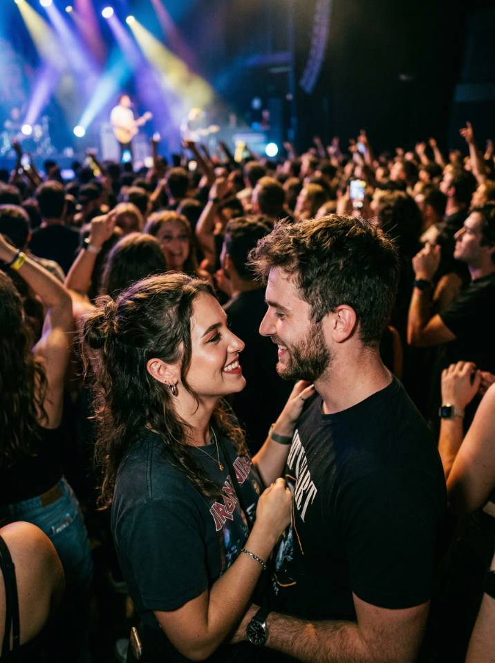 Поцелуй на музыкальном фестивале